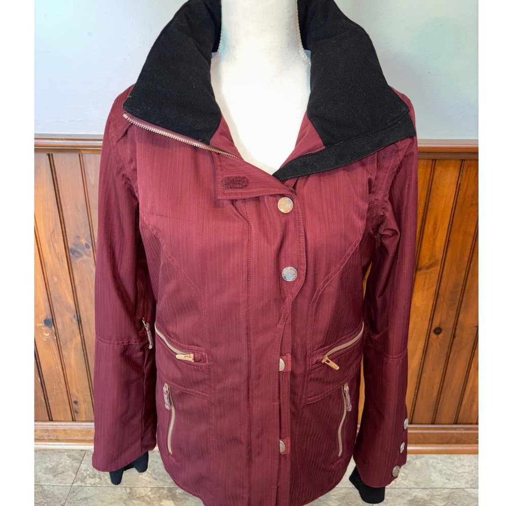 Obermeyer Womens Aria Insulated Ski Snow Jacket Removable Hoodie Pockets Size 8